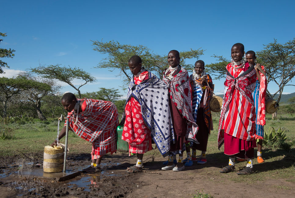 maasai women accessing clean water in tanzania