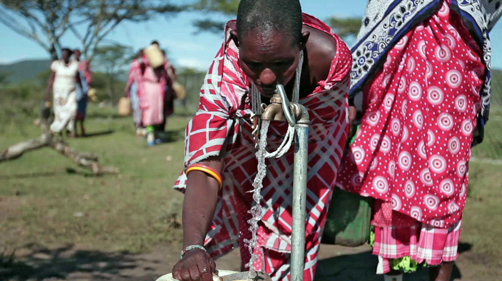 maasai women at FoTZC borehole to collect clean water for their families