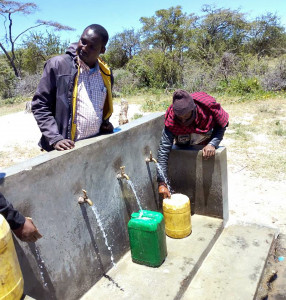 testing borehole at school in tanzania