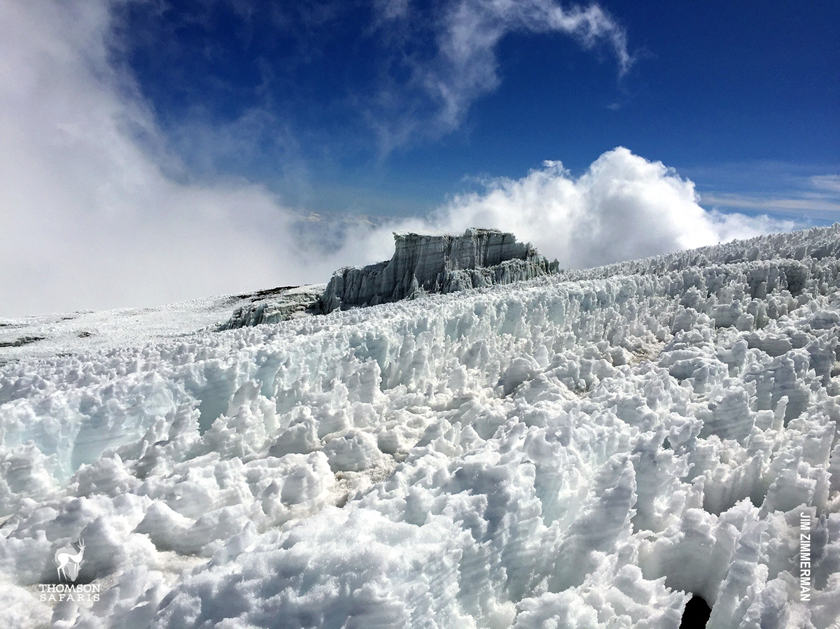 glaciers near summit of mount kilimanjaro