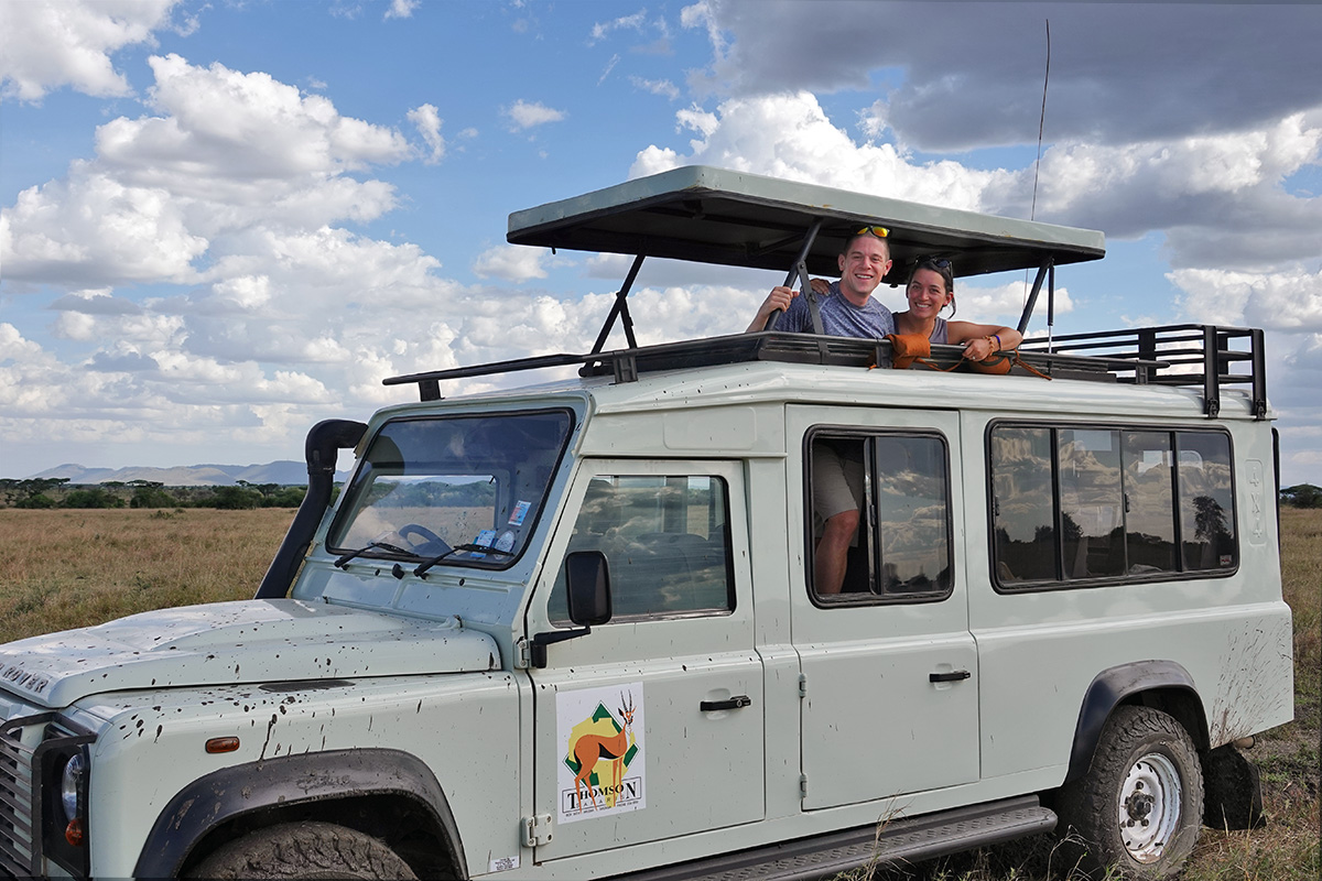 kristina and steven on thomson safari tanzania