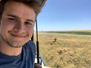 john in land rover on thomson safari