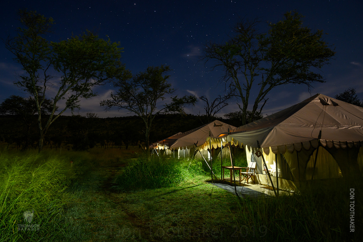 thomson nyumba camp at night