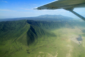 aerial view of ngorongoro crater in tanzania