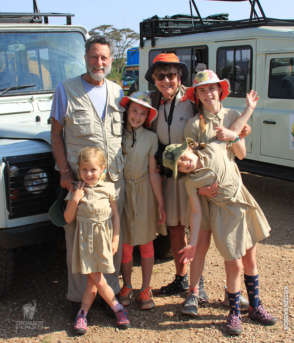 grandkids with grandparents on safari