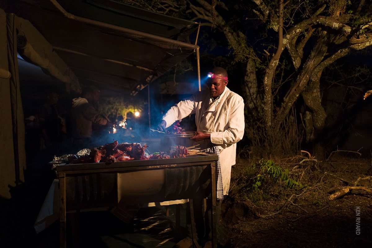nyumba camp chef preparing dinner