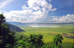 view into ngorongoro crater in tanzania