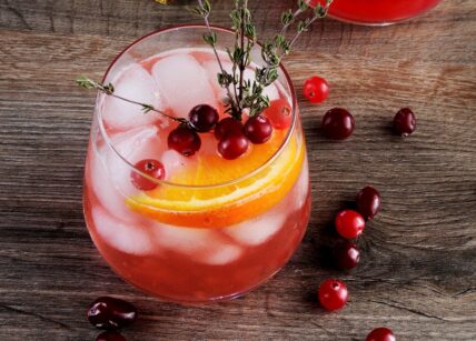 cranberry orange gin and tonic cocktail