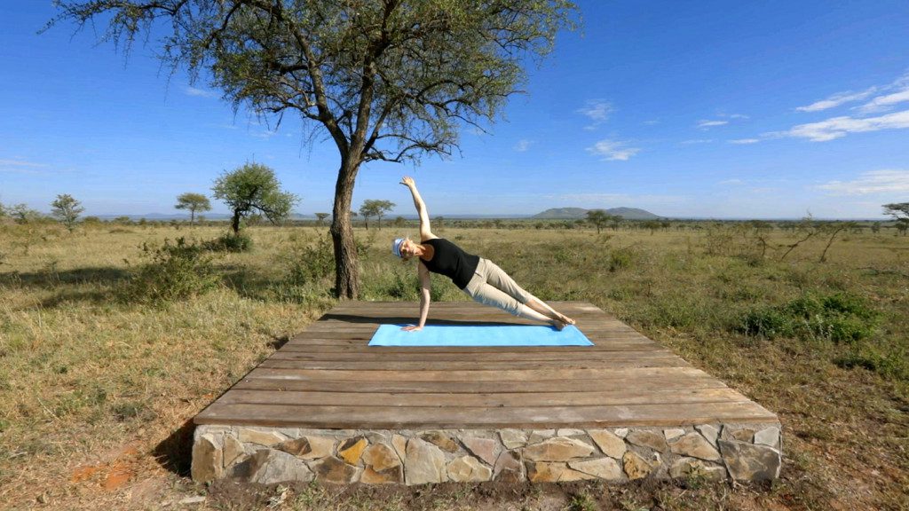 do yoga on safari in serengeti