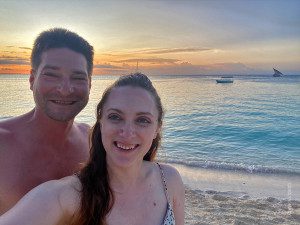 honeymooners on zanzibar beach tanzania