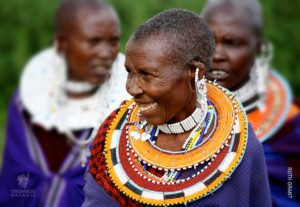 portrait of a Maasai woman in Tanzania