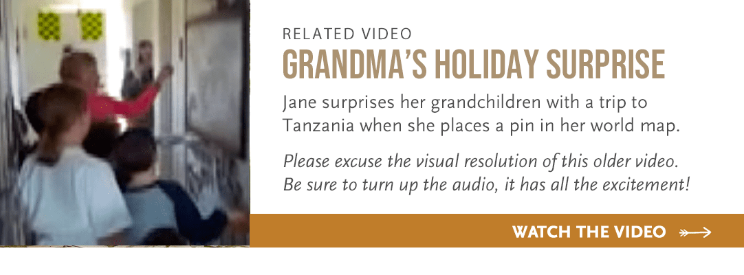 watch video of Jane surprising her grandkids with a Thomson Safari