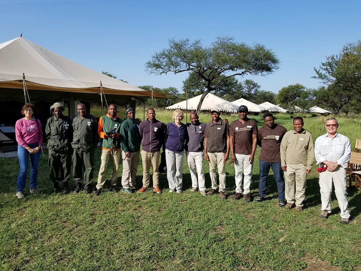 barbara with serengeti camp crew