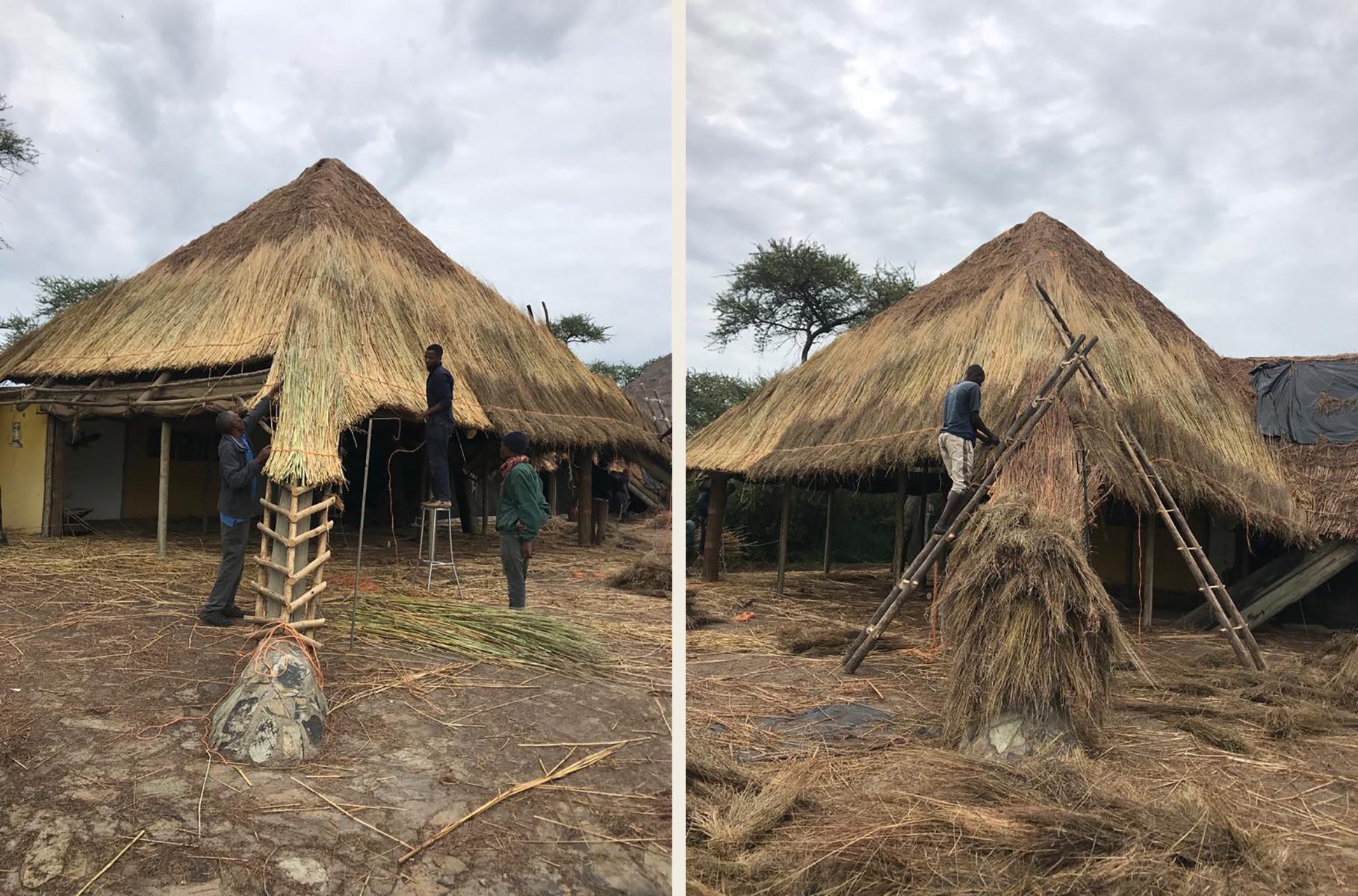 reroofing thatch in africa