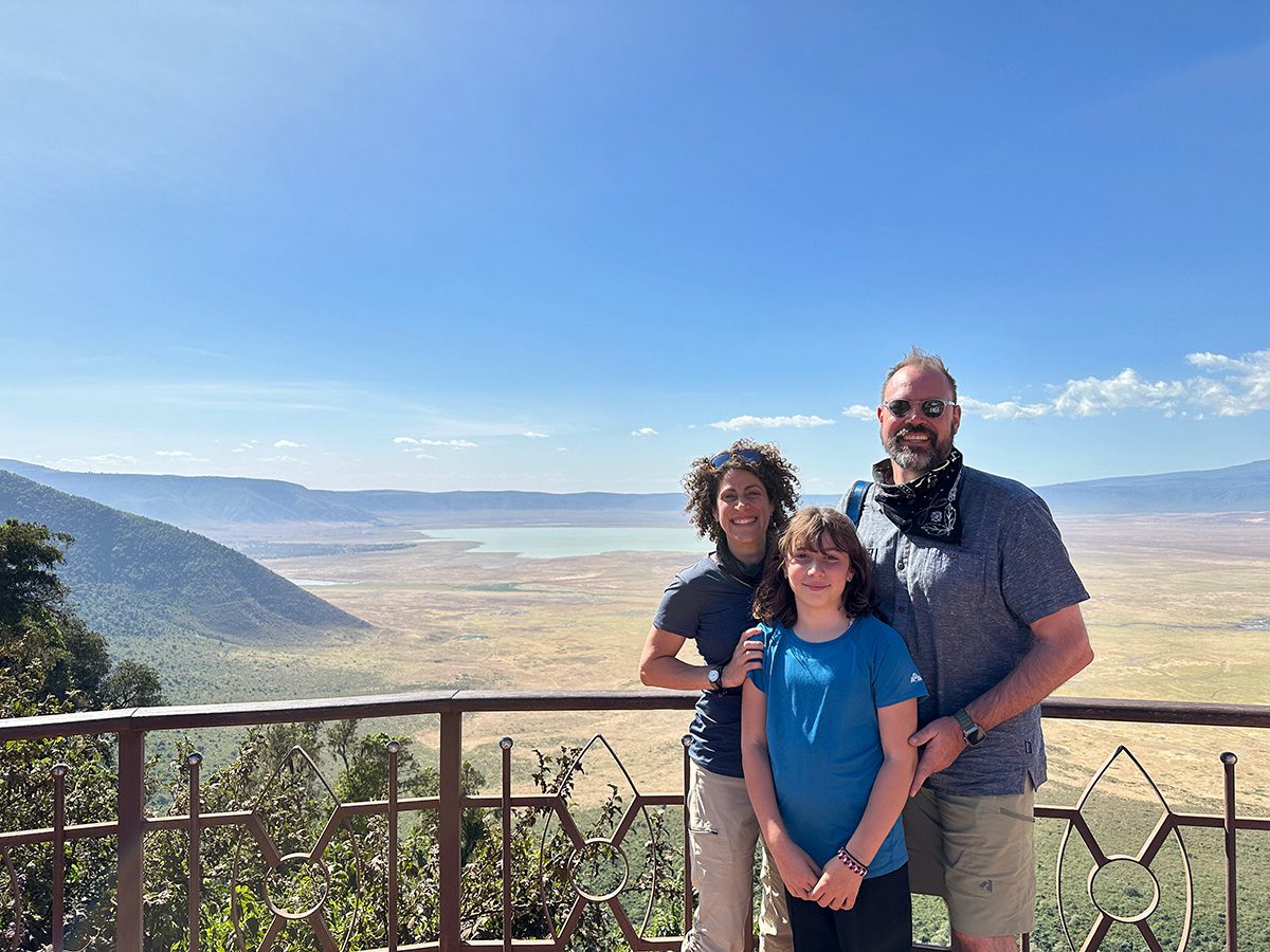riley family at ngorongoro crater