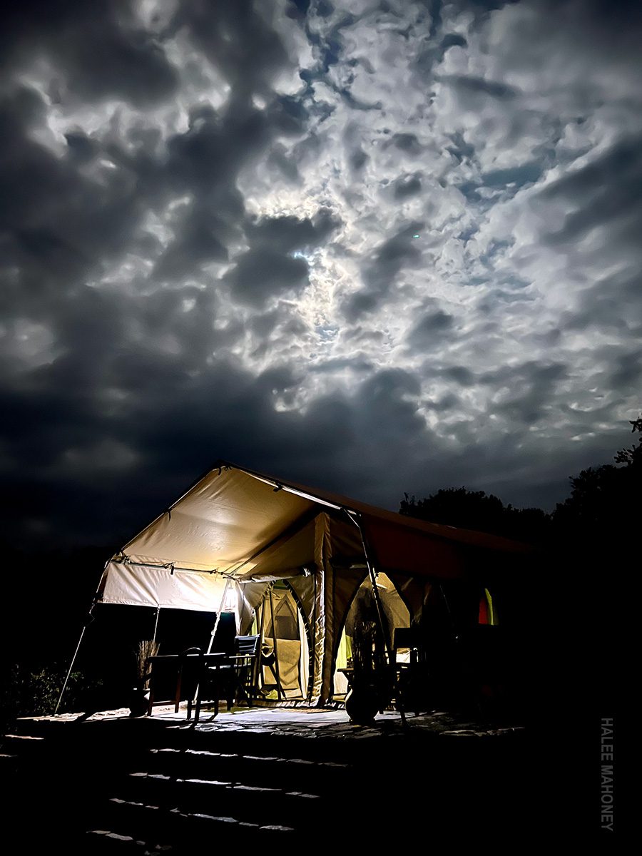 nighttime at eastern serengeti camp
