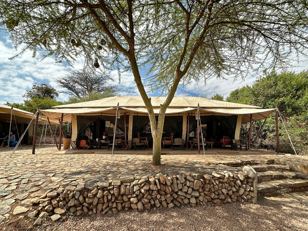 lounge tent exterior at eastern serengeti camp