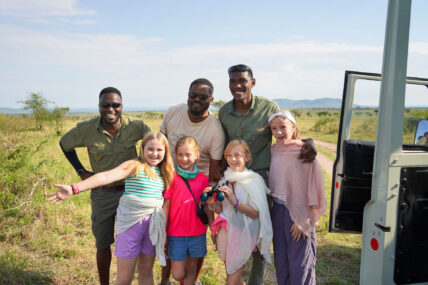 thomson guides with kids on family safari in tanzania