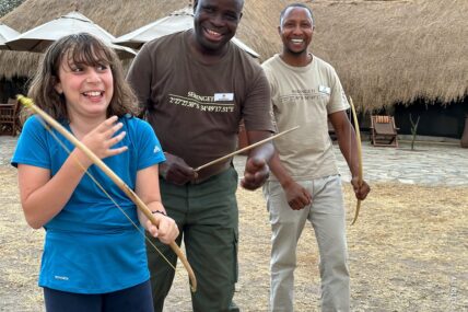 archery with shakani and japhet on thomson family safari