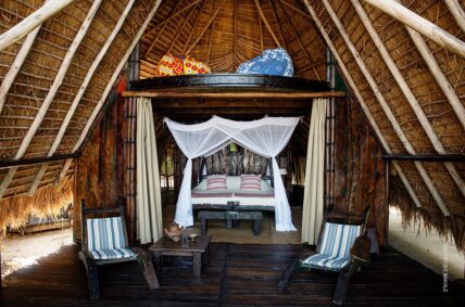 banda bedroom at greystoke mahale in tanzania