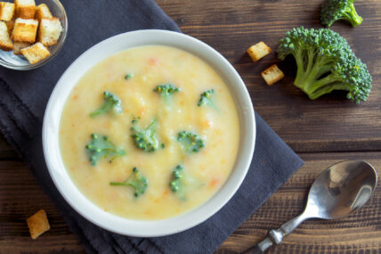 creamy broccoli soup served at thomson camp in tanzania