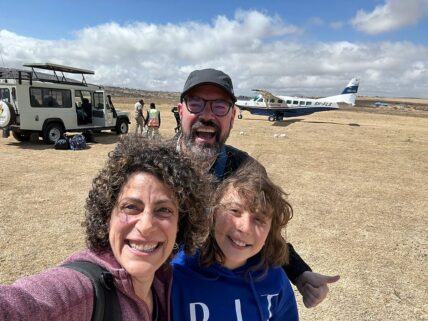 landing in eastern serengeti on our family safari