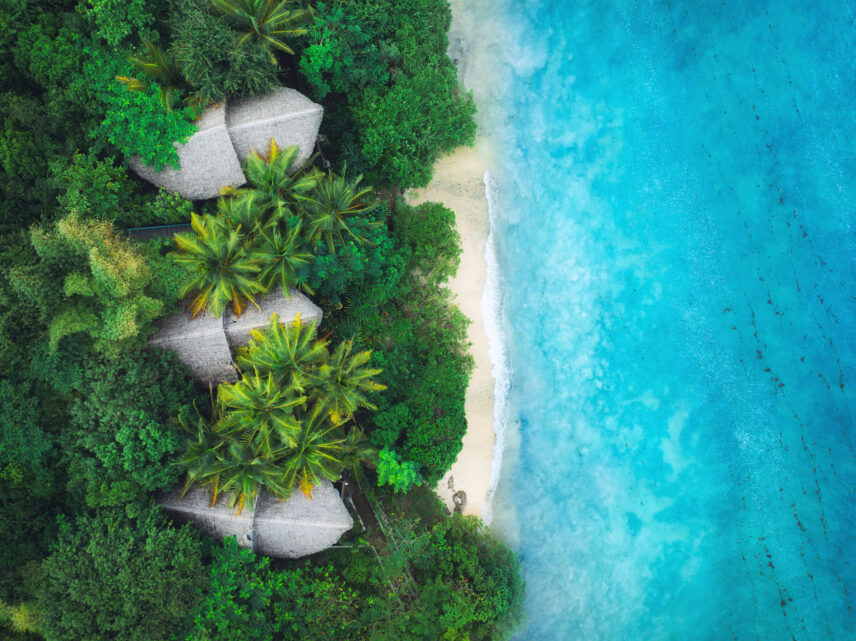 aerial view of oceansize lodge in zanzibar