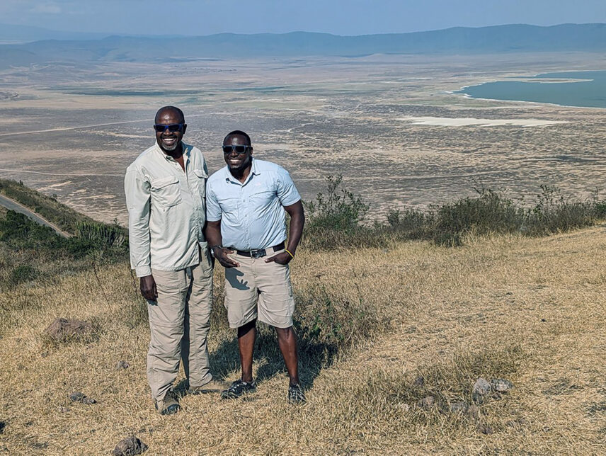 thomson guides nasibu and ojukwu at ngorongoro crater tanzania