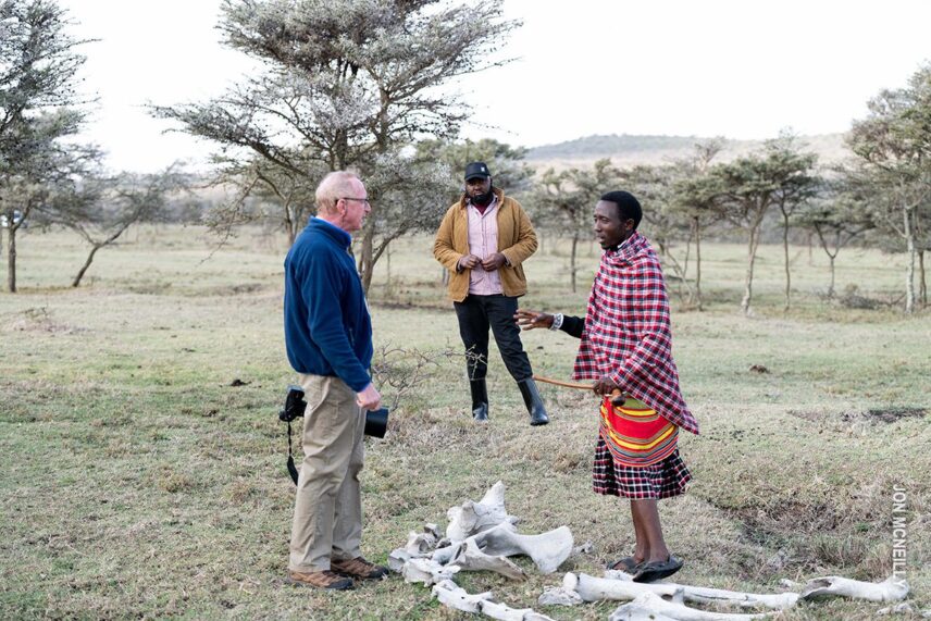 jon on walking safari in serengeti with maasai guide