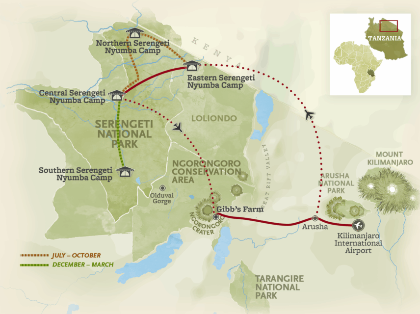 route map for thomson founders safari