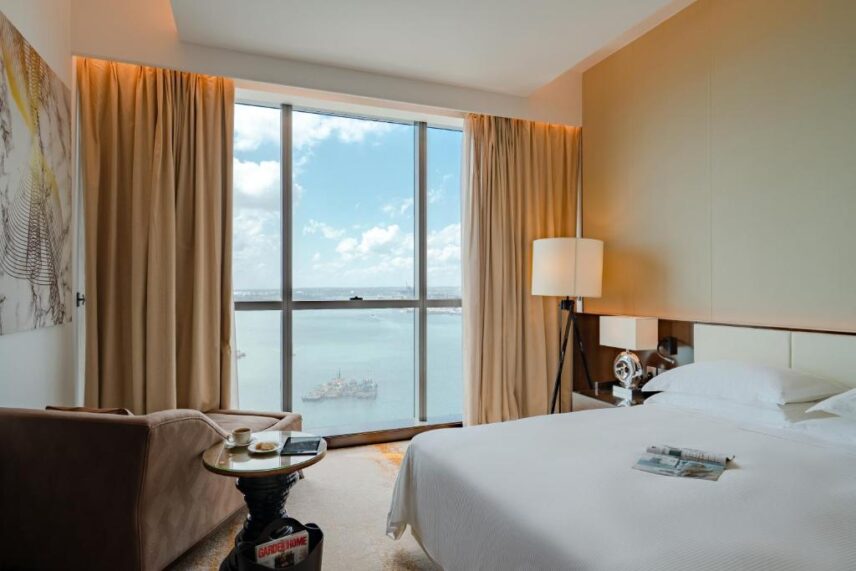 bedroom at the johari rotana hotel in dar es salaam