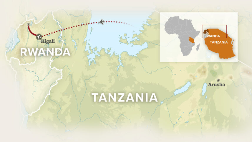 map for rwanda extension from tanzania