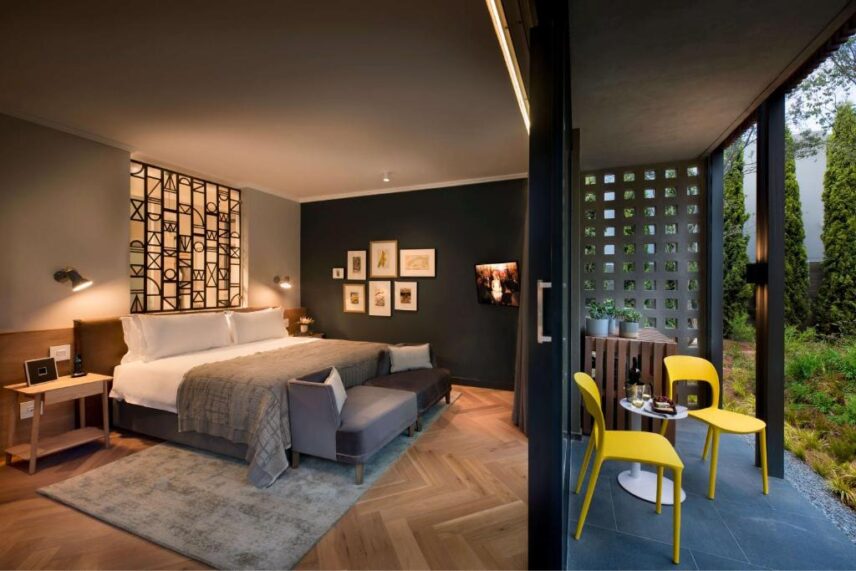 bedroom at the peech boutique hotel in johannesburg