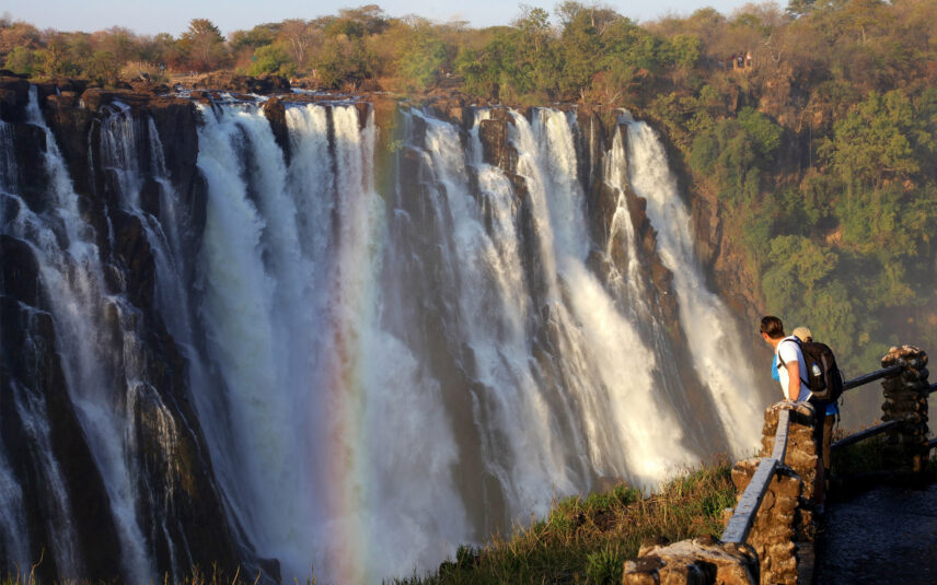 man enjoying view at victoria falls