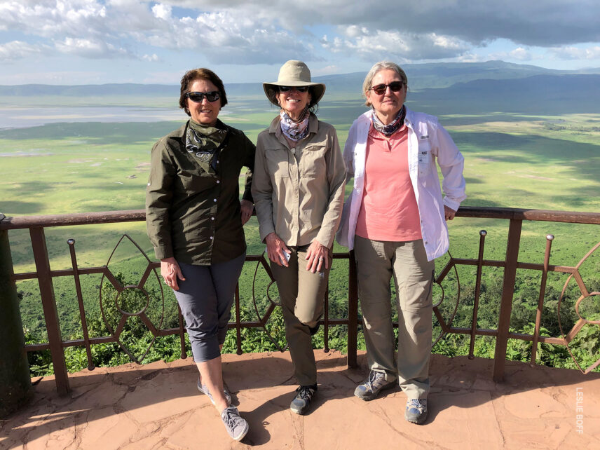 group of women guests visiting ngorongoro crater on a thomson safari