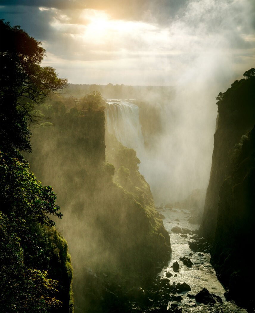 victoria falls at sunset