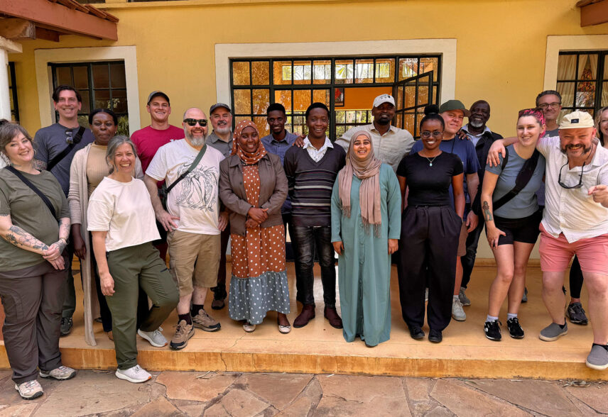 andrew with family and colleagues at arusha headquarters