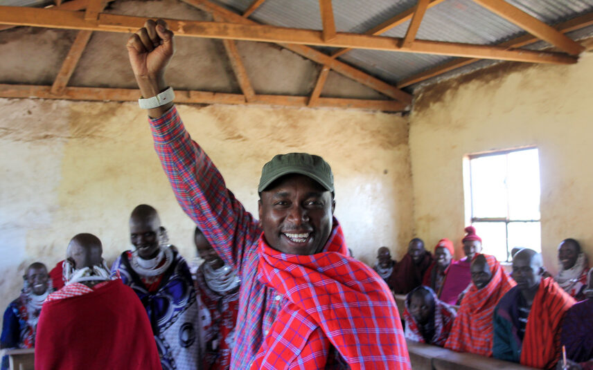 daniel yamat with community in tanzania