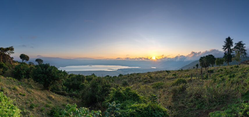 sunrise in ngornogoro crater tanzania